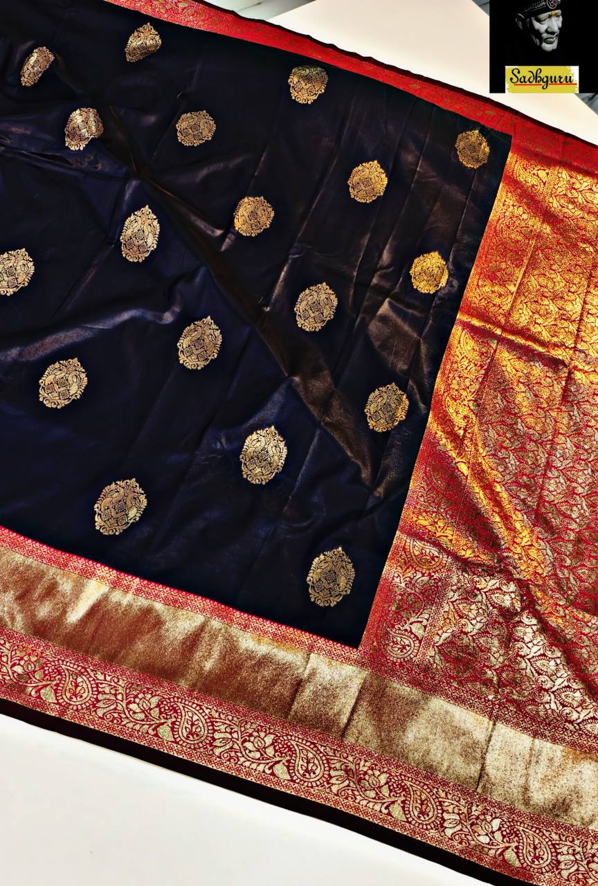 Premium Kanjivaram Soft Silk Saree with Copper Zari