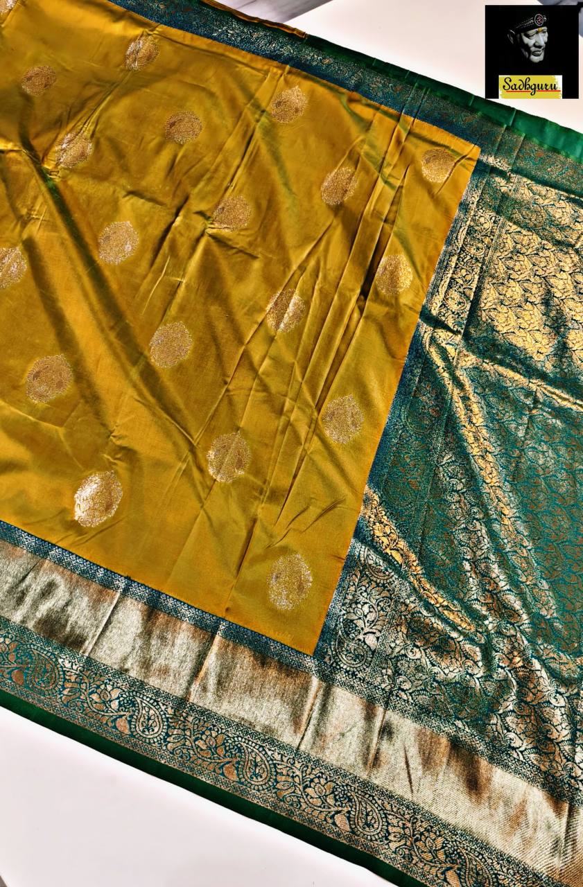 Premium Kanjivaram Soft Silk Saree with Copper Zari