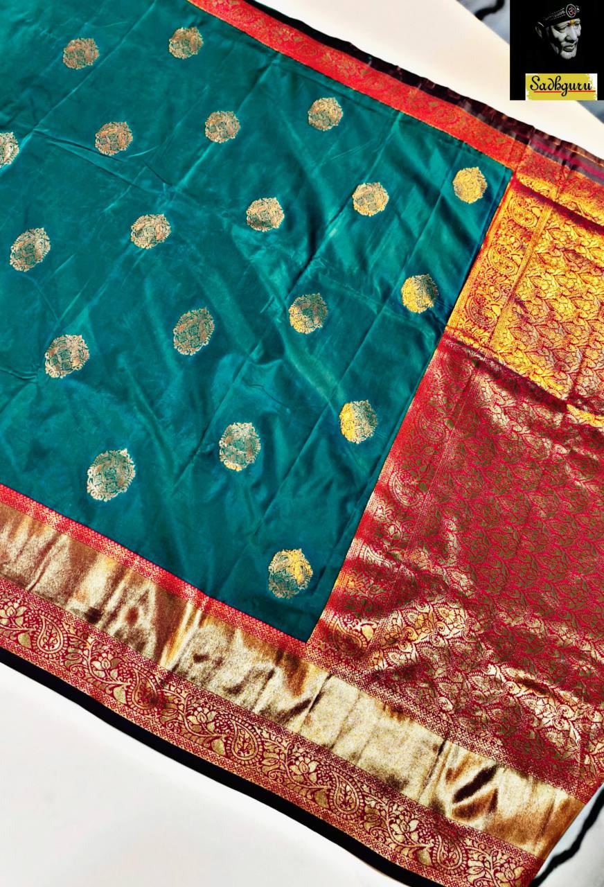 Premium Kanjivaram Soft Silk Saree with Copper Zari