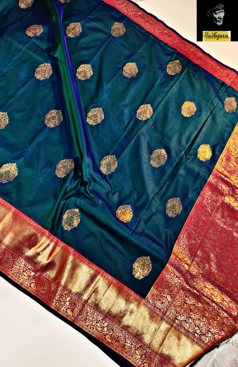 Premium Kanjivaram Soft Silk Saree with Copper Zari