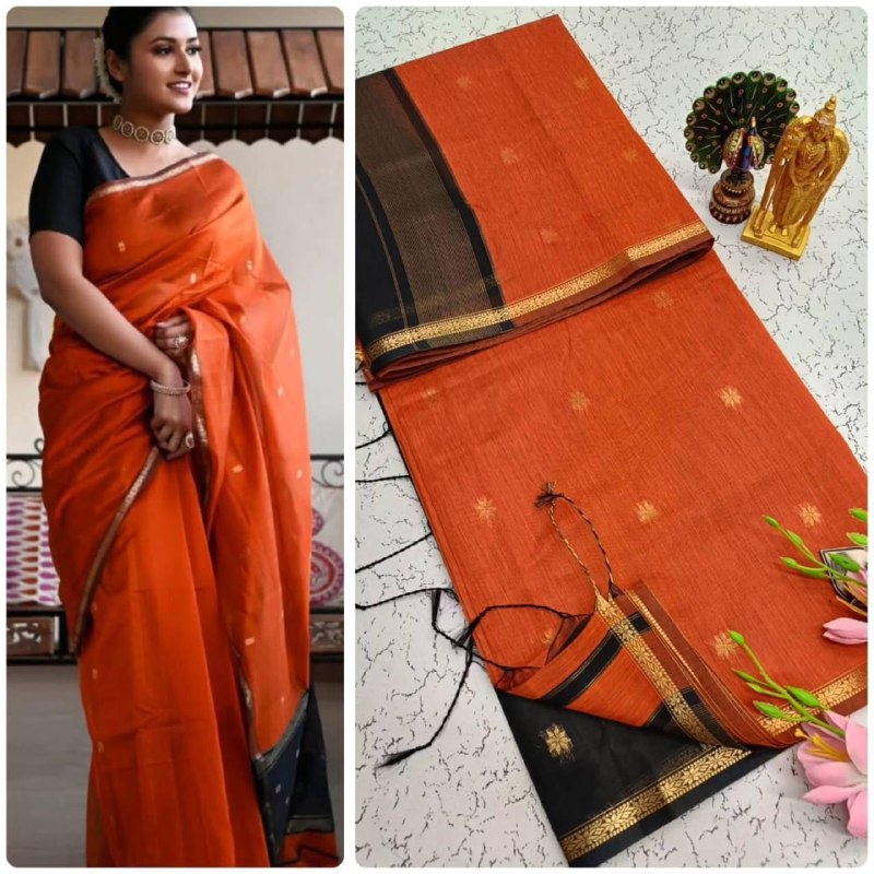 Lilan Slub Soft Cotton Saree with Rich Weaving Blouse