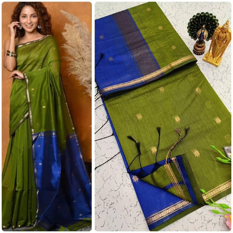 Lilan Slub Soft Cotton Saree with Rich Weaving Blouse