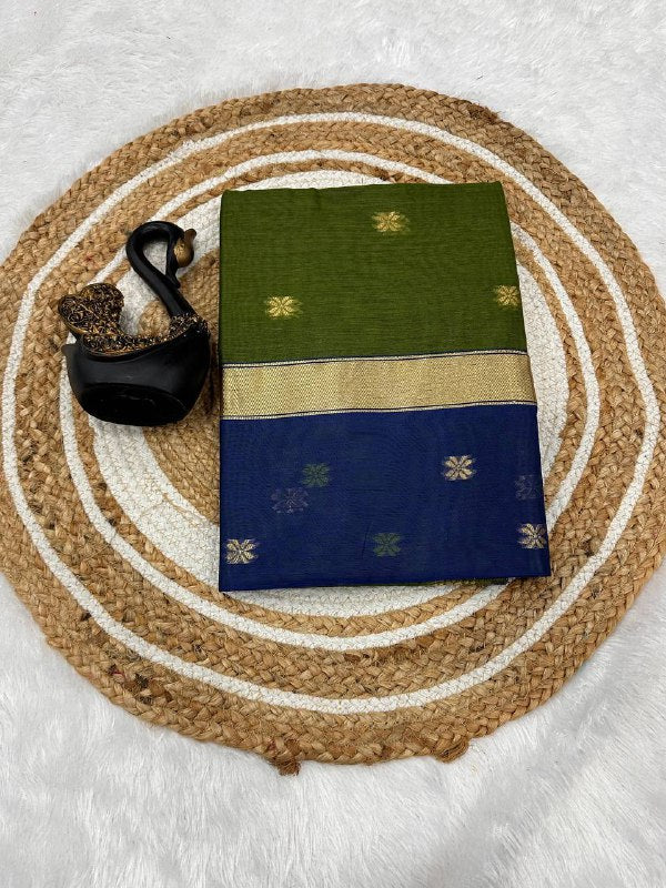 Lilan Slub Soft Cotton Saree with Rich Weaving Blouse