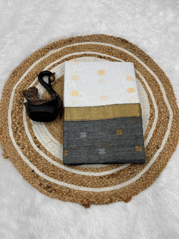 Lilan Slub Soft Cotton Saree with Rich Weaving Blouse