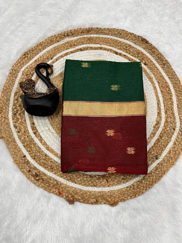 Lilan Slub Soft Cotton Saree with Rich Weaving Blouse