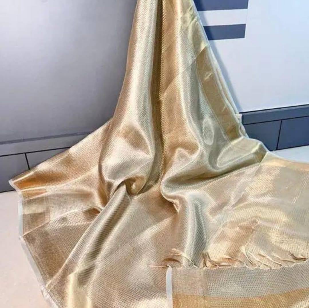 Nayanthara Inspired Banarasi Golden Tissue Silk Saree