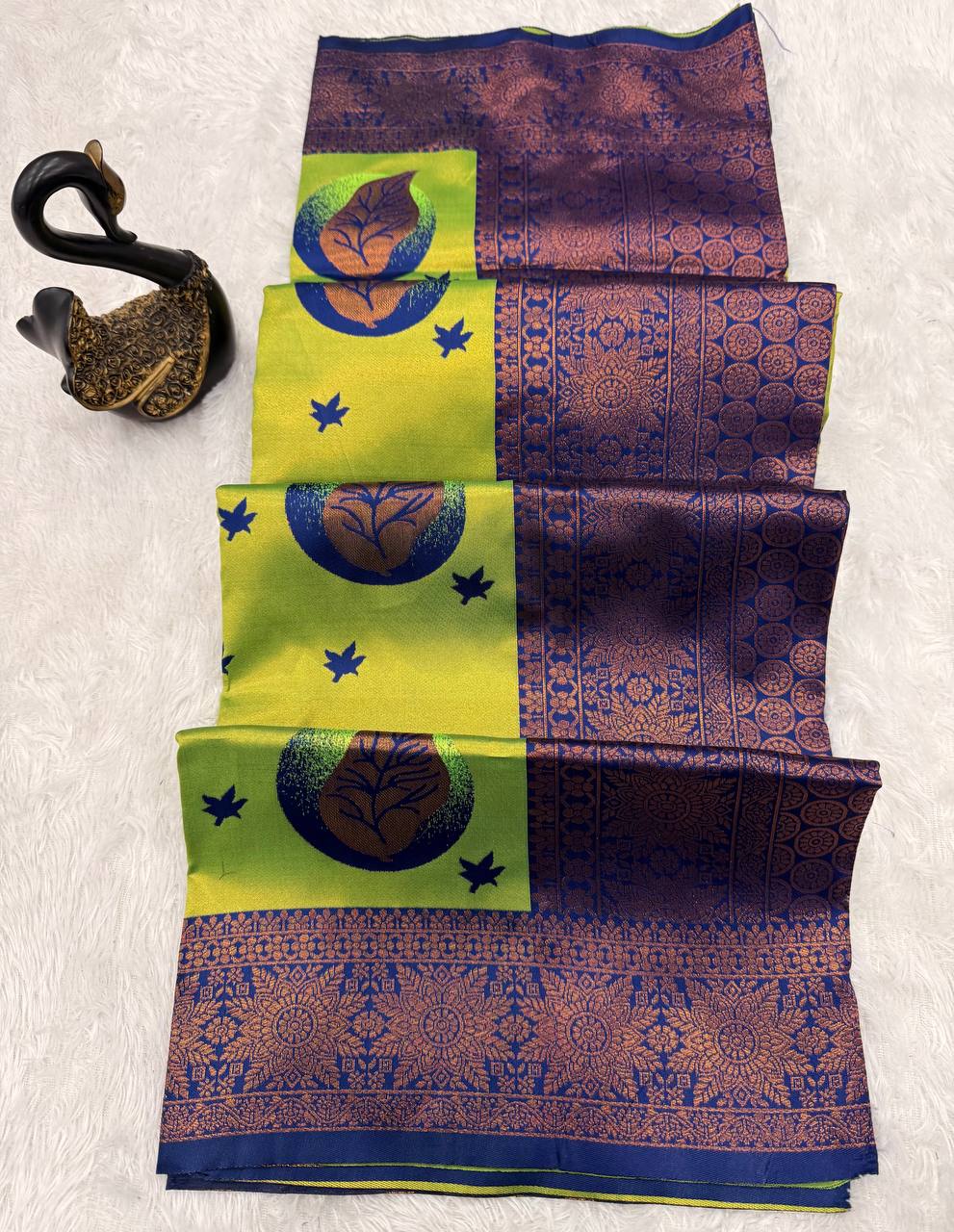 Pure Banarasi Silk Saree with Floral & Meena Zari Work