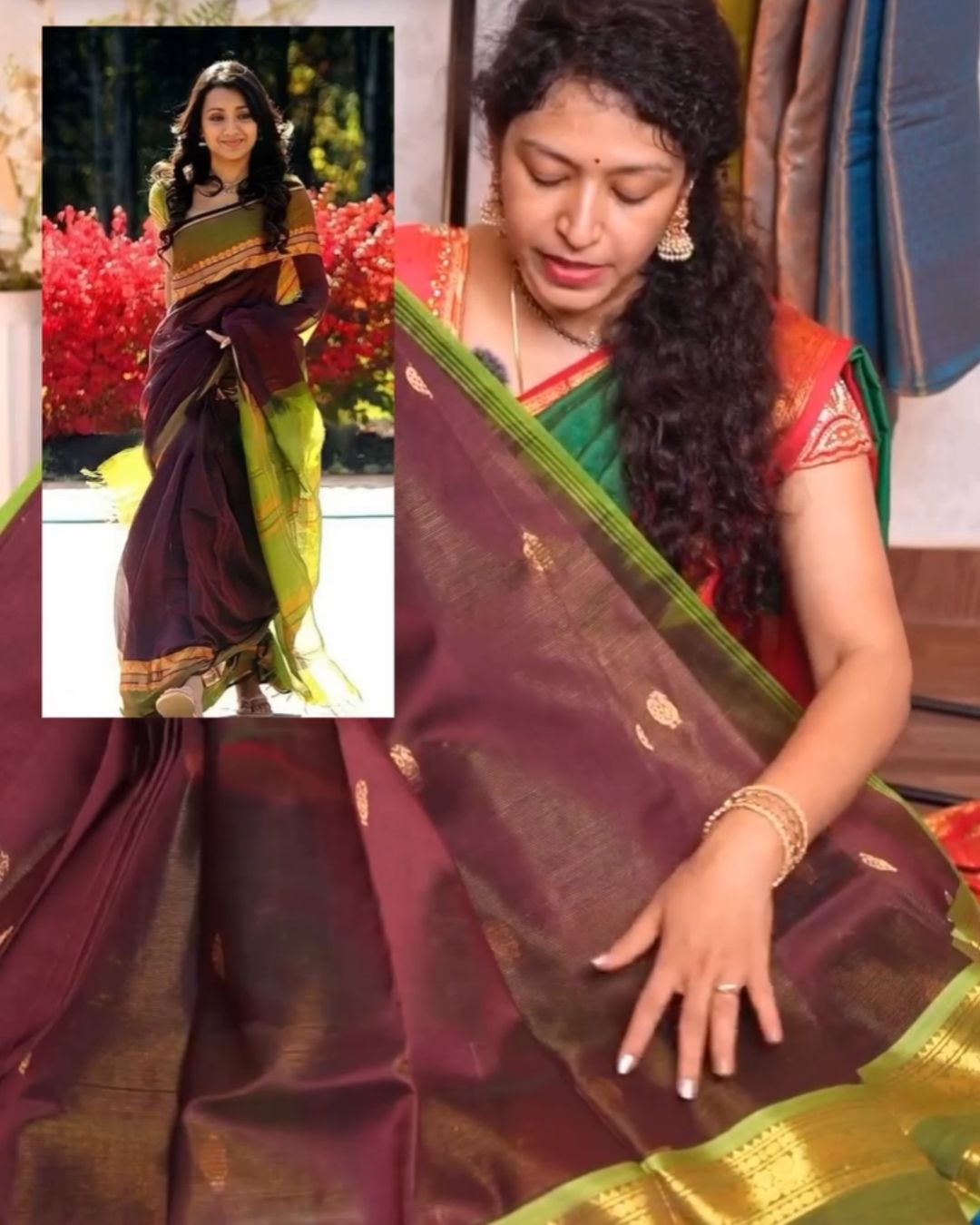 Cofee Vaira Oosi Silk Saree