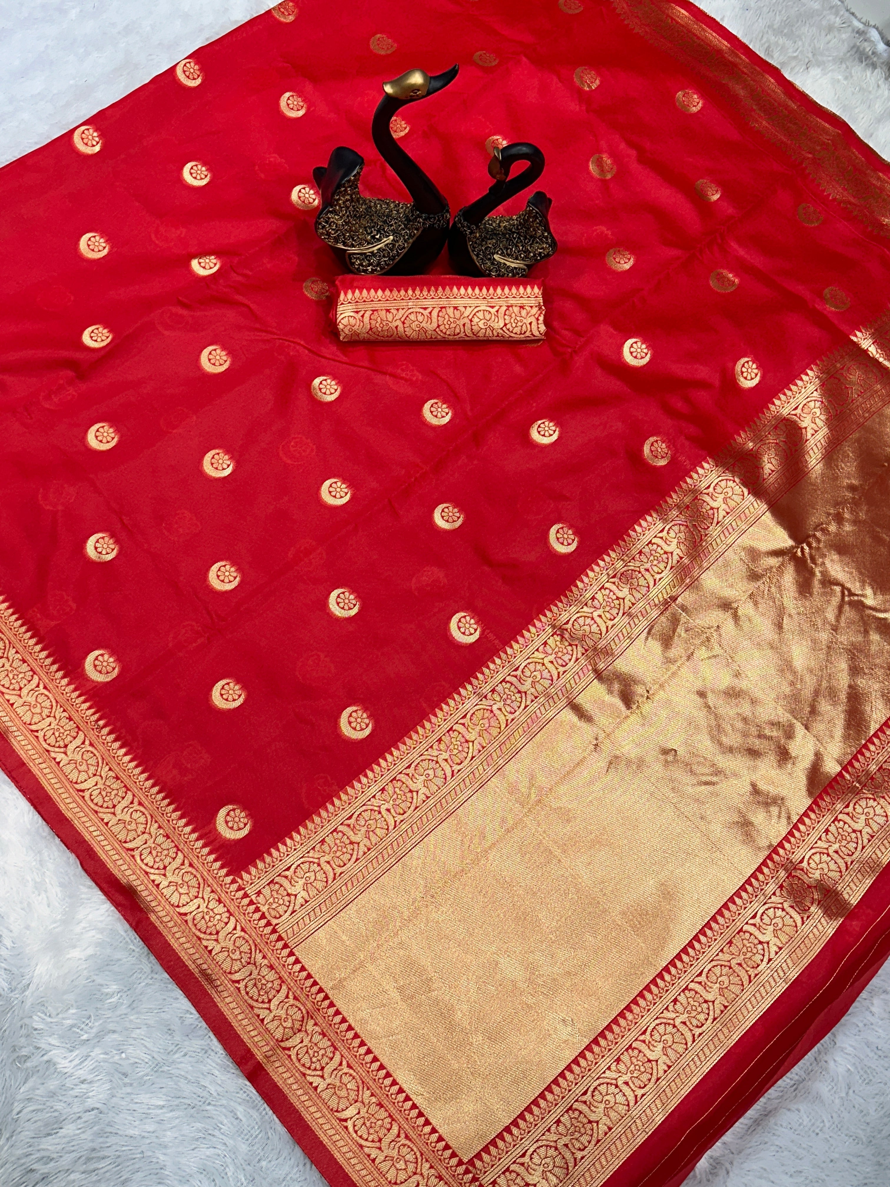 Lightweight Organic Banarasi Lichi Silk Wedding Saree