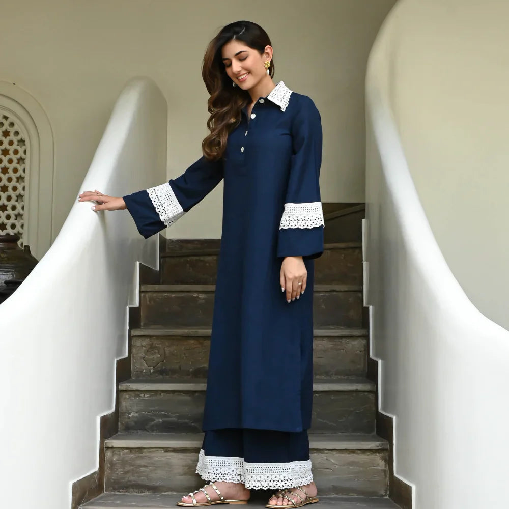 Beautiful Navy-Blue Co-Ord Set