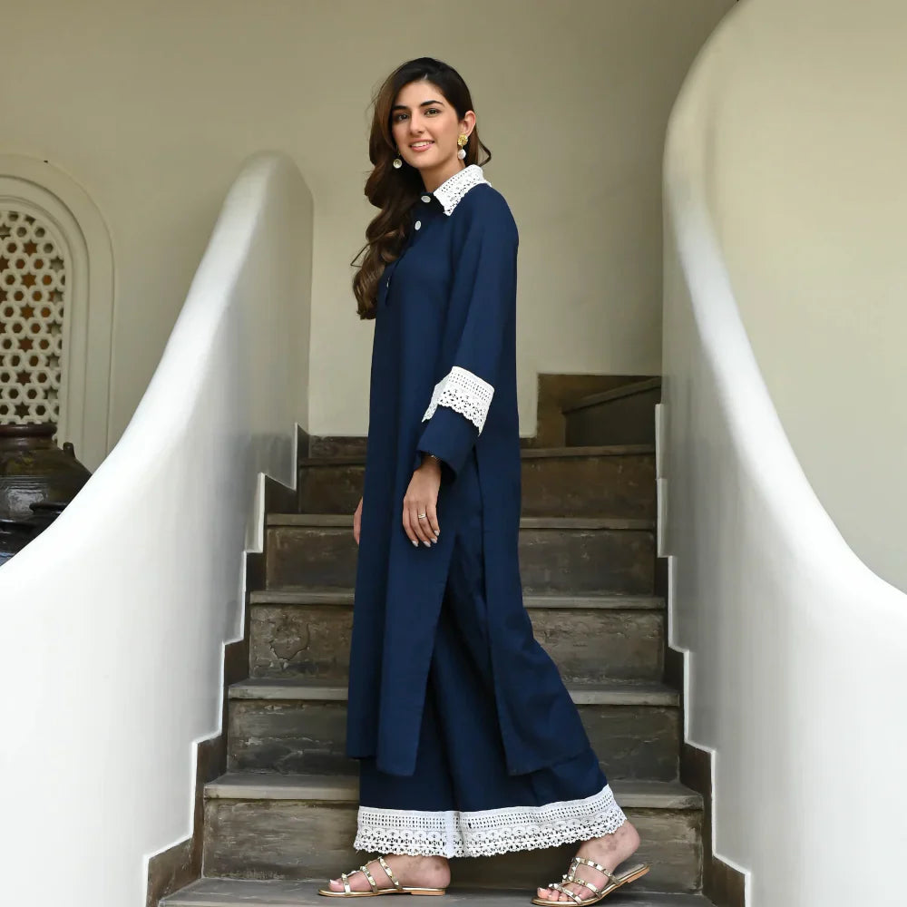 Beautiful Navy-Blue Co-Ord Set