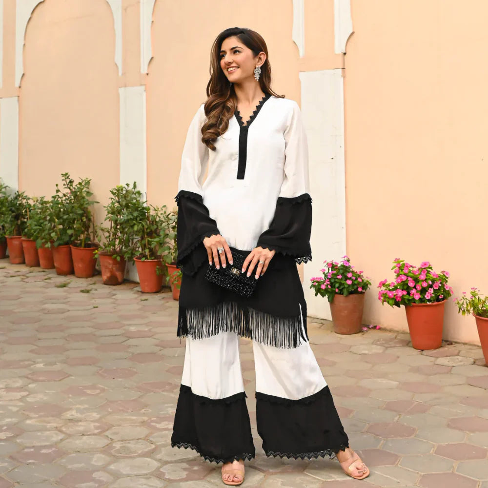 BLACK & WHITE DESIGNER CO-ORD SET