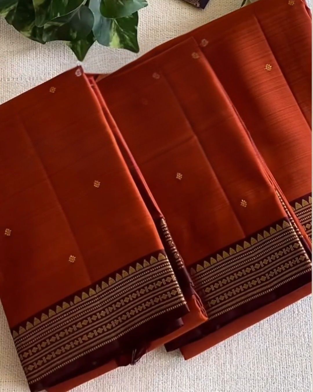 Rust Kanchi Pattu Saree