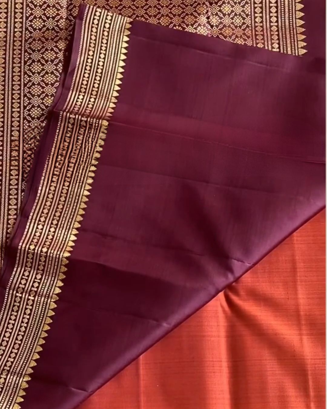 Rust Kanchi Pattu Saree