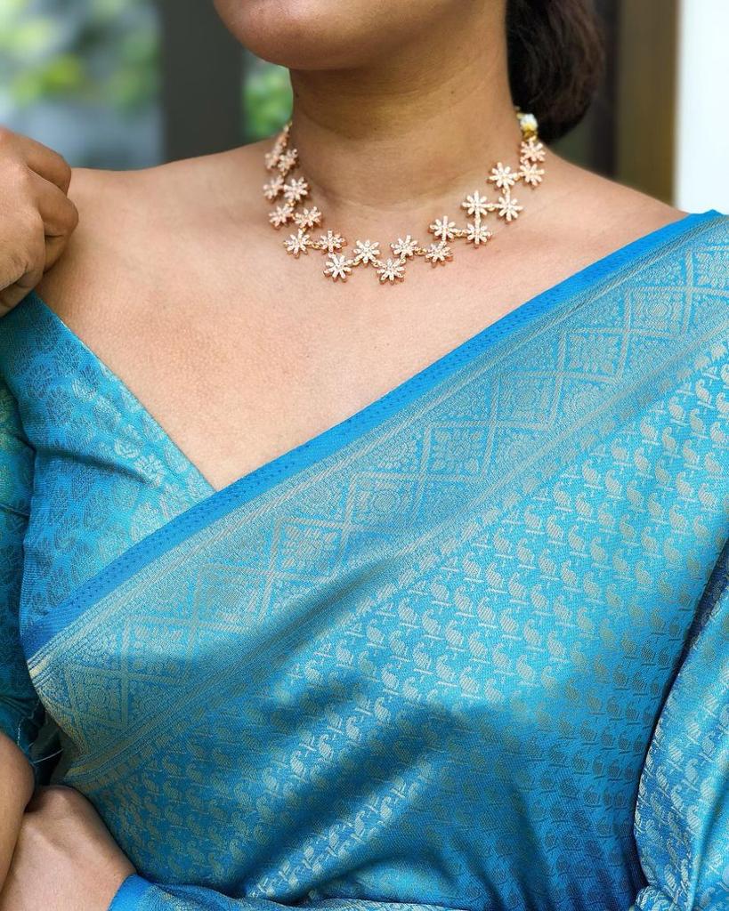 Soft & Easy-to-Drape Lichi Silk Saree with Banarasi Inspired Weave