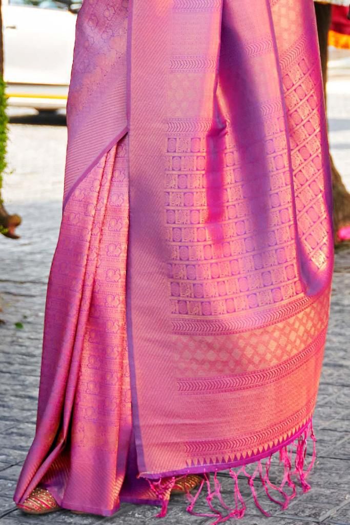 Royal Purple Banarasi Silk Saree with Rich Zari Weaving