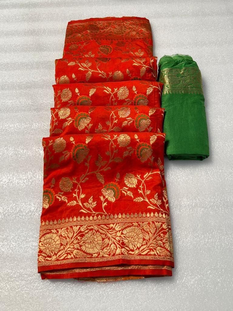 Laabh Creation Pure Soft Khadi Georgette Silk Saree with Zari & Meenakari Work – LC-59
