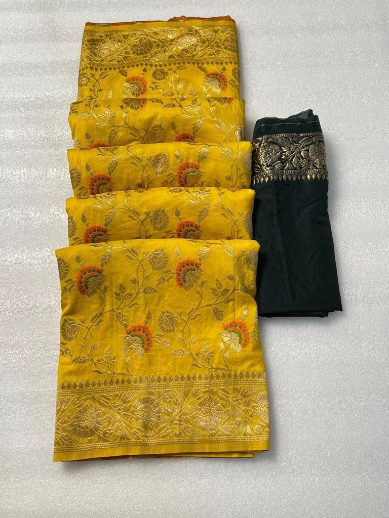 Laabh Creation Pure Soft Khadi Georgette Silk Saree with Zari & Meenakari Work – LC-59