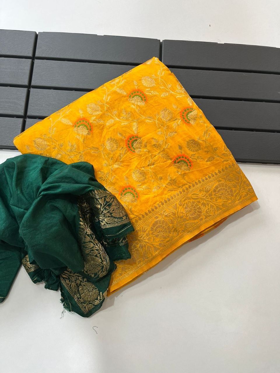 Laabh Creation Pure Soft Khadi Georgette Silk Saree with Zari & Meenakari Work – LC-59