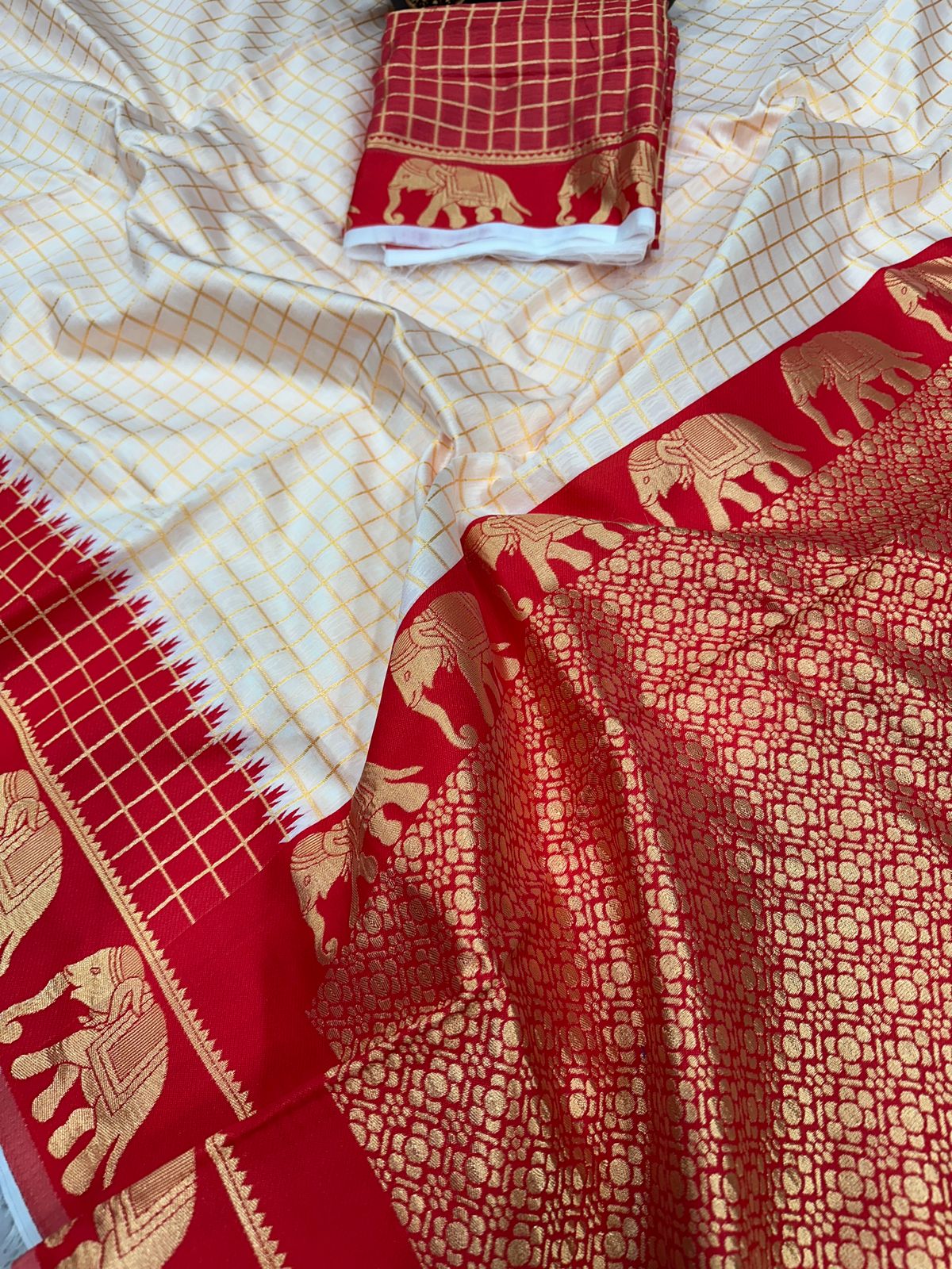 Elegant Organic Banarasi Lichi Silk Wedding Saree