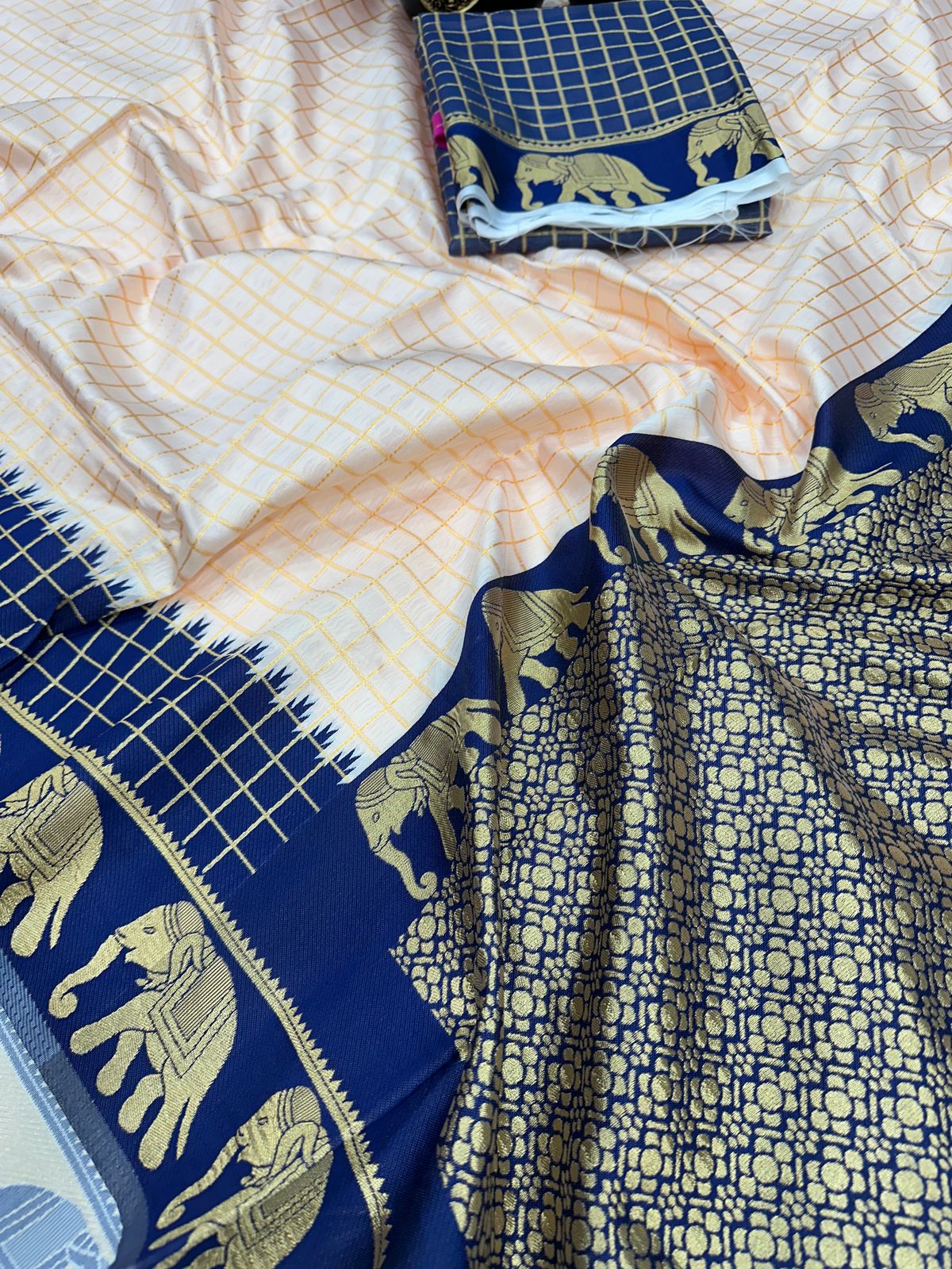 Elegant Organic Banarasi Lichi Silk Wedding Saree