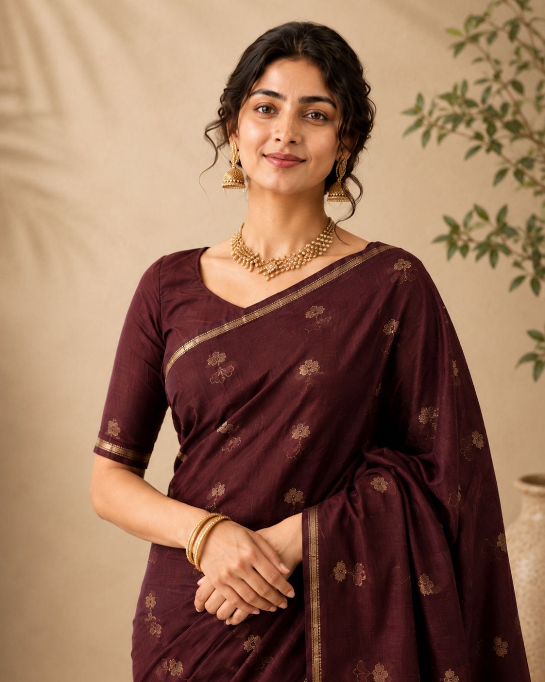 Chocolate Vaira Oosi Silk Saree
