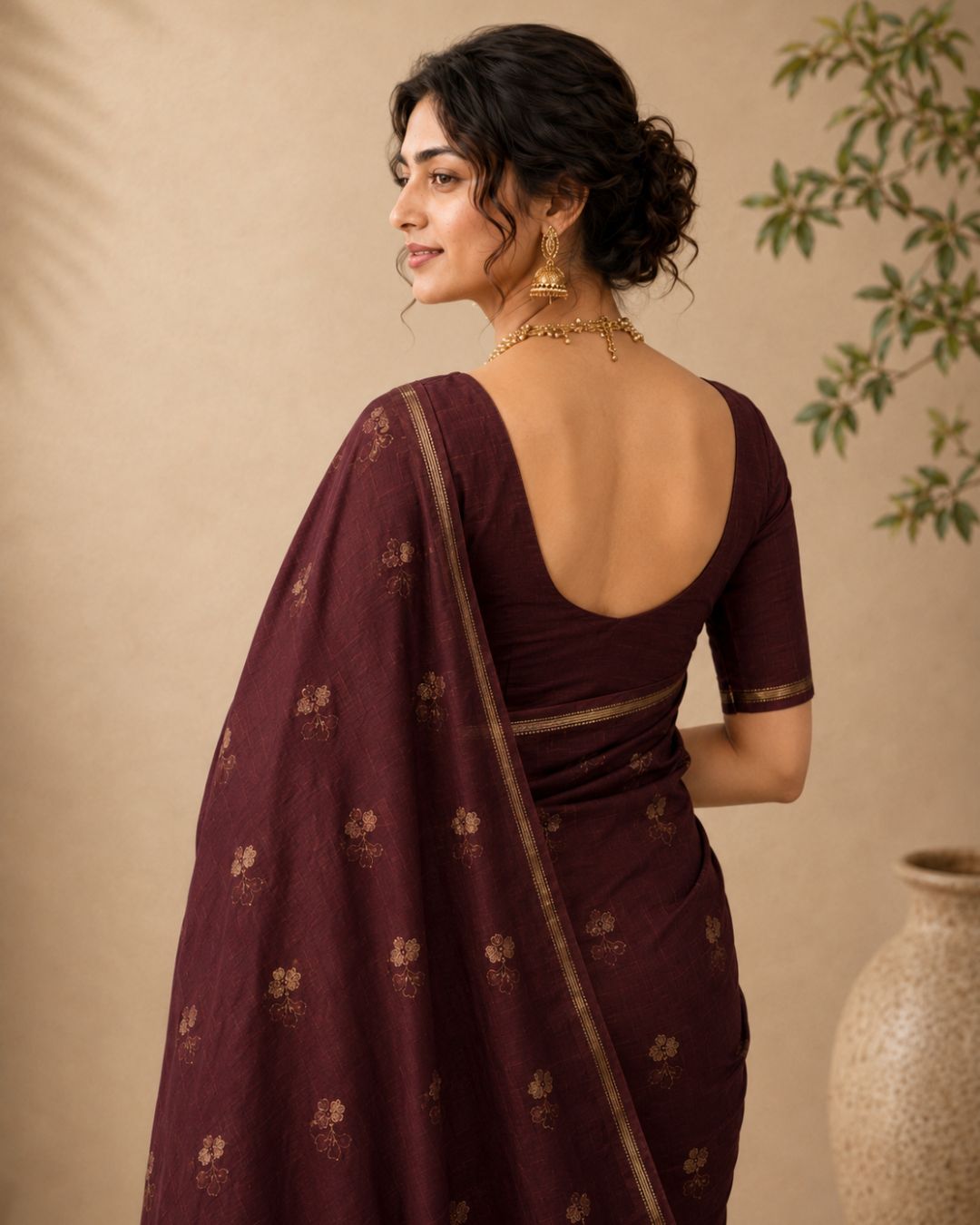 Chocolate Vaira Oosi Silk Saree