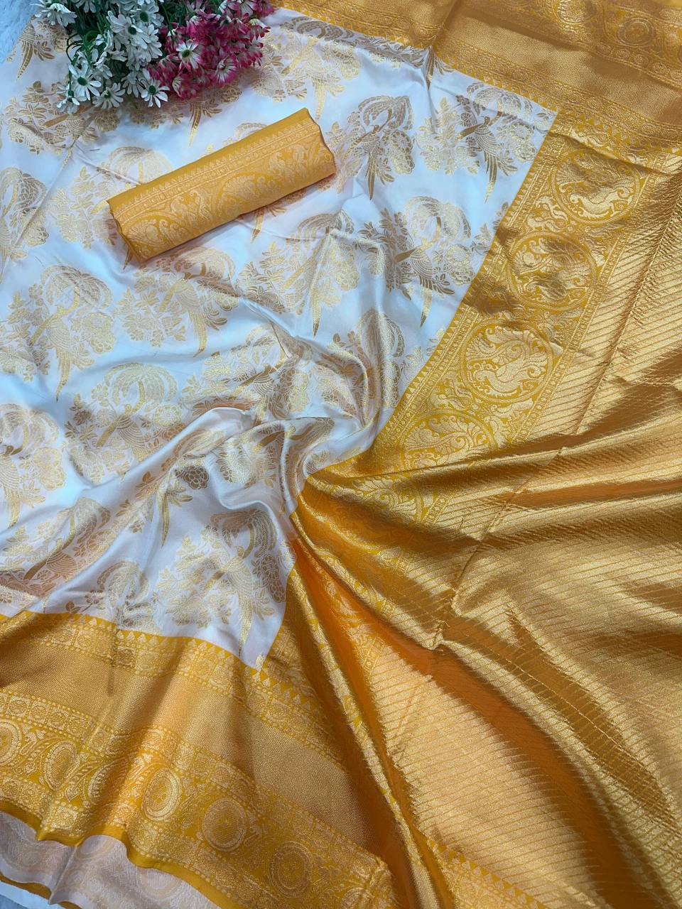 Premium Comfort Organic Banarasi Lichi Silk Wedding Saree