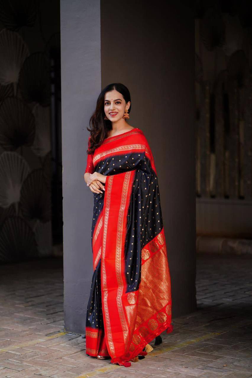 Light-Feel Saree Crafted in Smooth Lichi Silk with Banarasi Influence