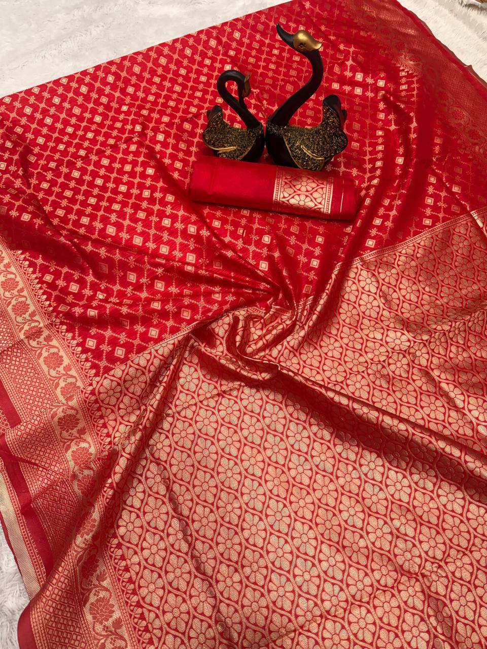 Pureform Saree Designed in Organic Banarasi Lichi Silk for Wedding Wear