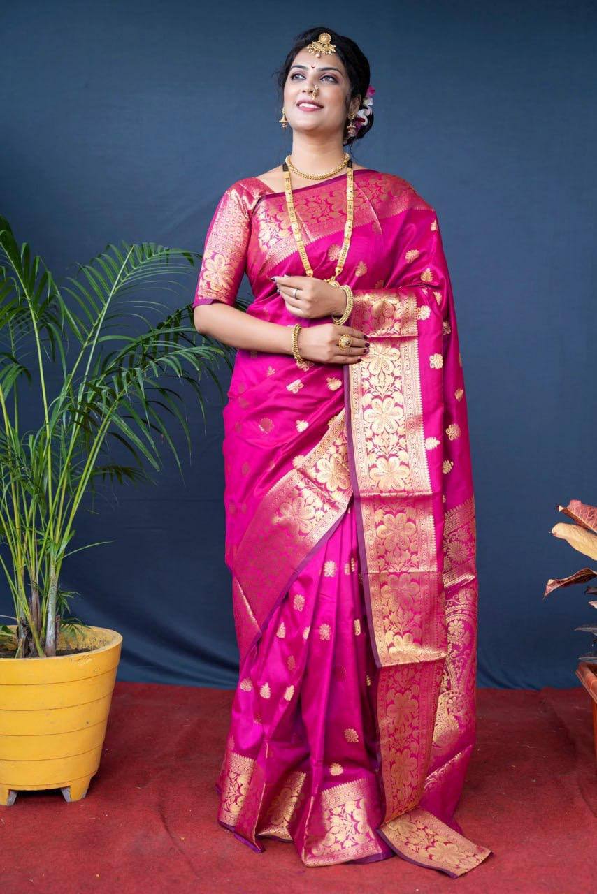 Banarasi Wedding Saree Made from Organic Lichi Silk