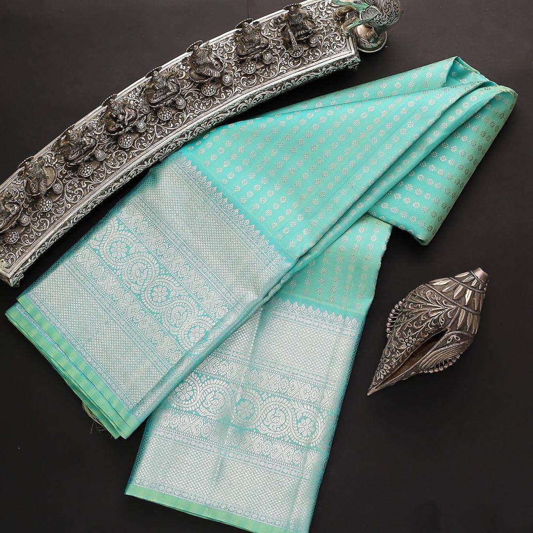 Refined-Finish Saree Designed in Organic Banarasi Lichi Silk