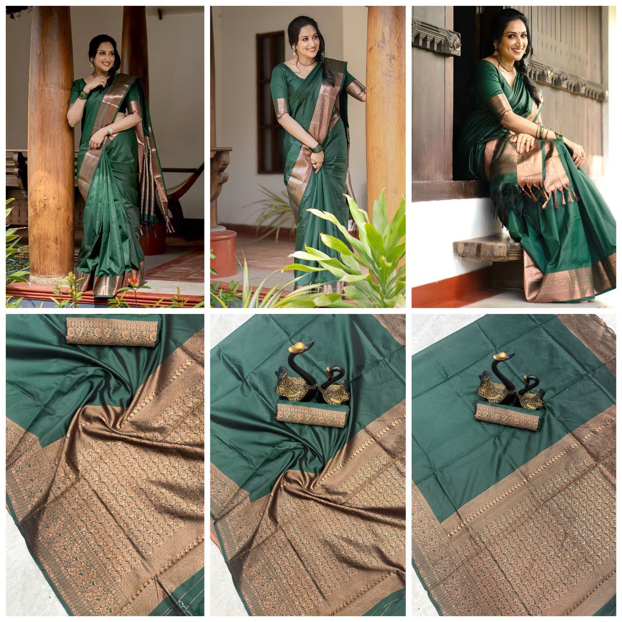 Feather Light Organic Banarasi Lichi Silk Wedding Saree