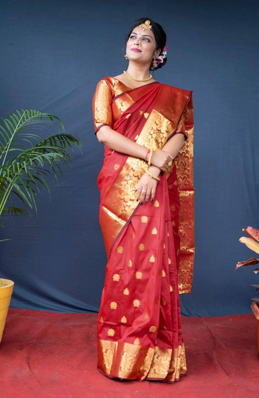 Banarasi Wedding Saree Made from Organic Lichi Silk