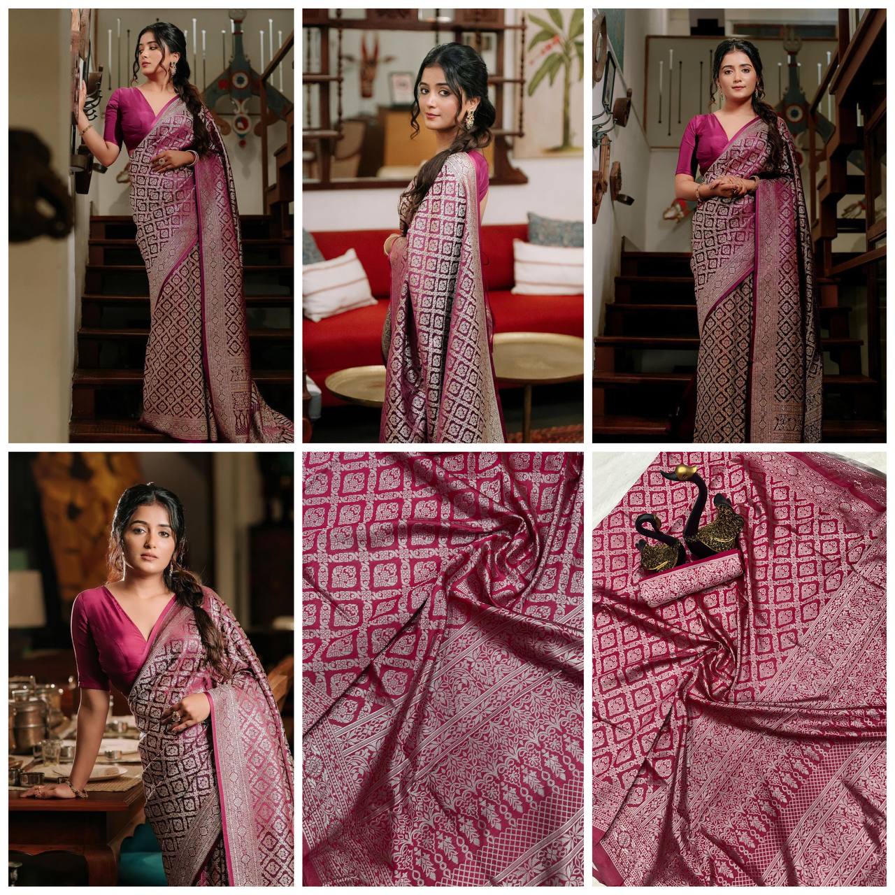 Rich Comfort Organic Banarasi Lichi Silk Wedding Saree