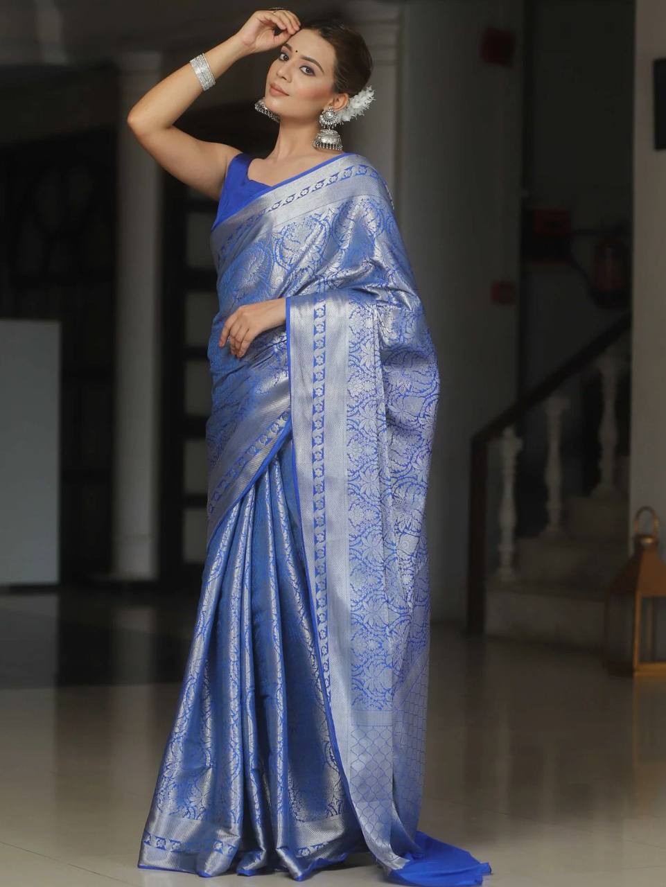 LuxeCraft Saree Designed in Organic Banarasi Lichi Silk
