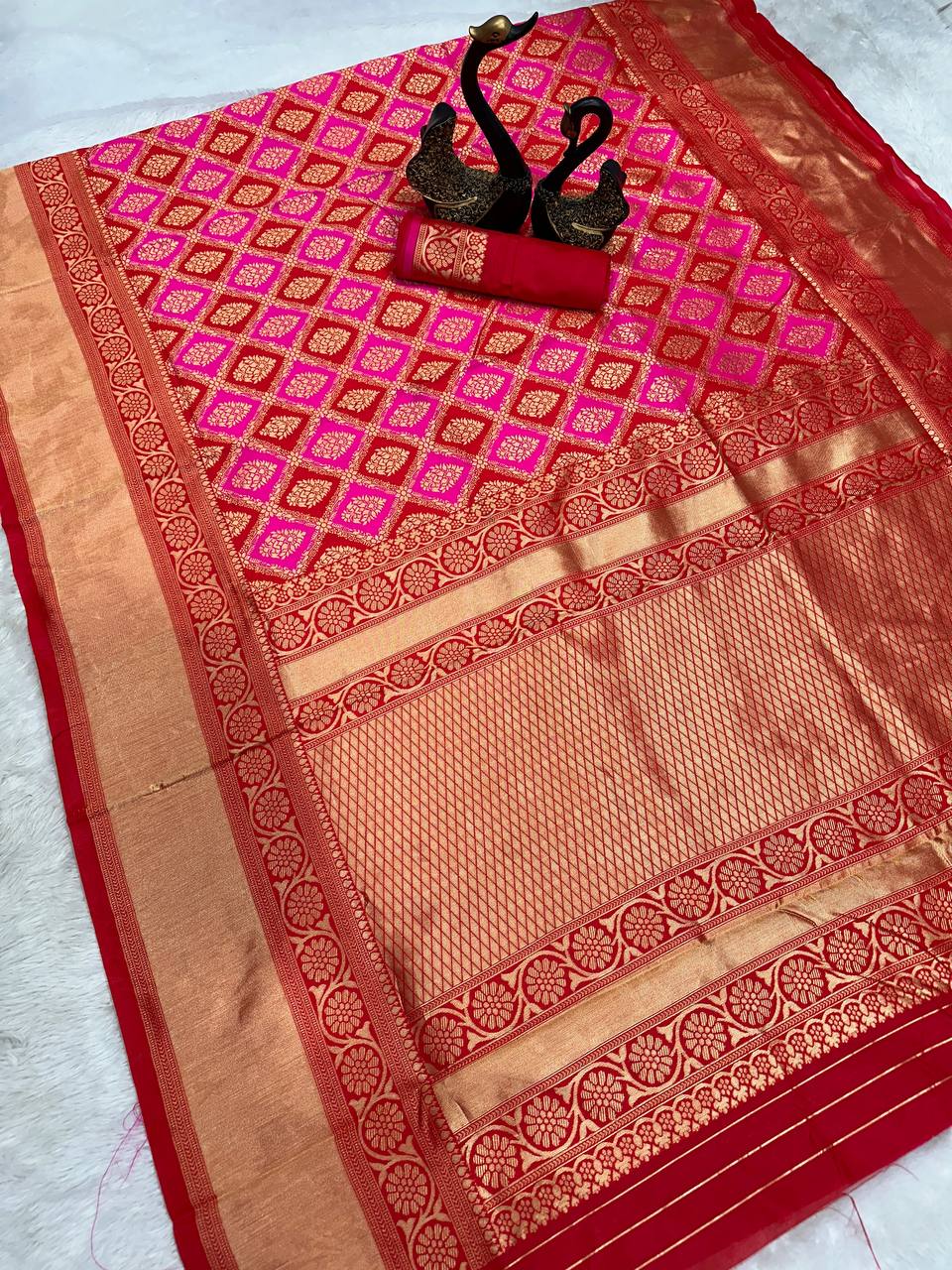 Royal Organic Banarasi Lichi Silk Wedding Saree