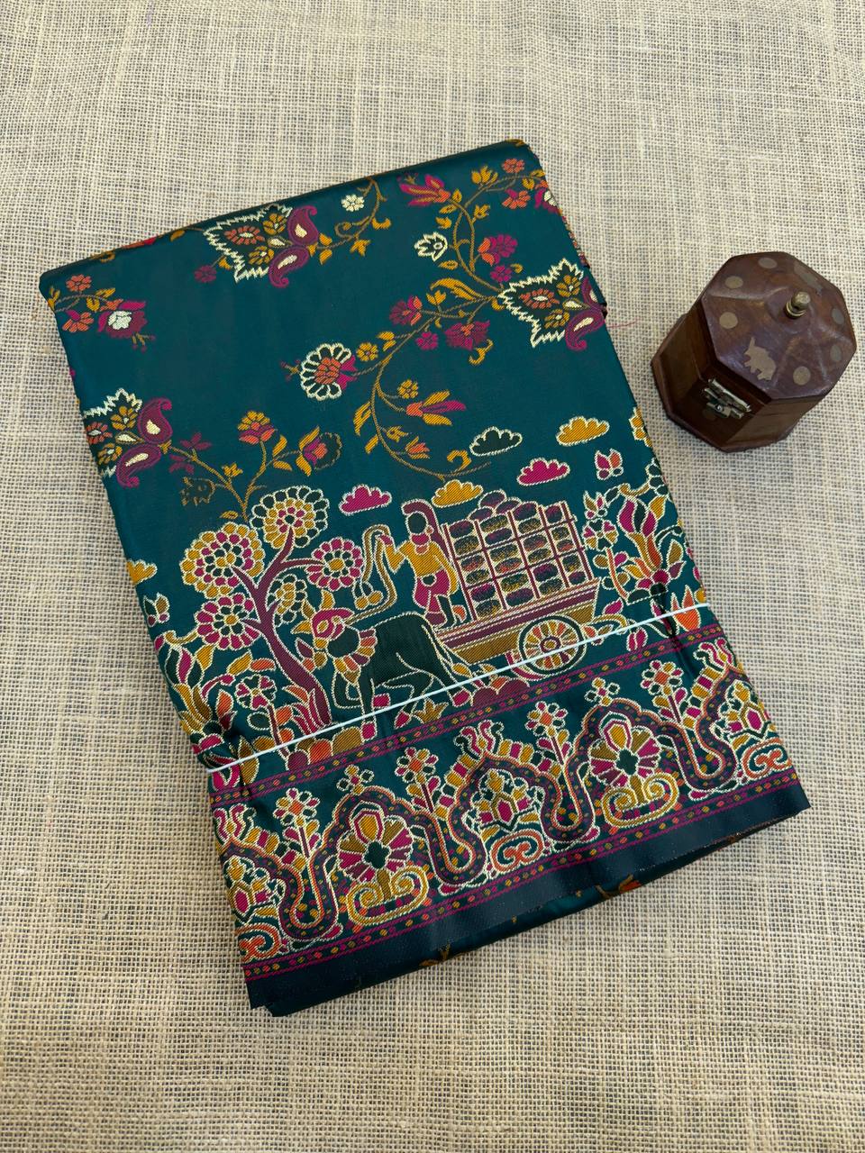 Rajwadi Pashmina Silk Weaving Saree with Kashmiri Pallu