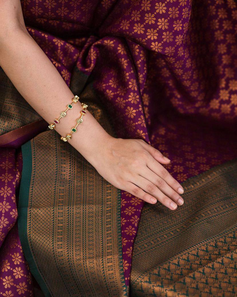 Statement Bridal Saree with Banarasi Art on Lichi Silk