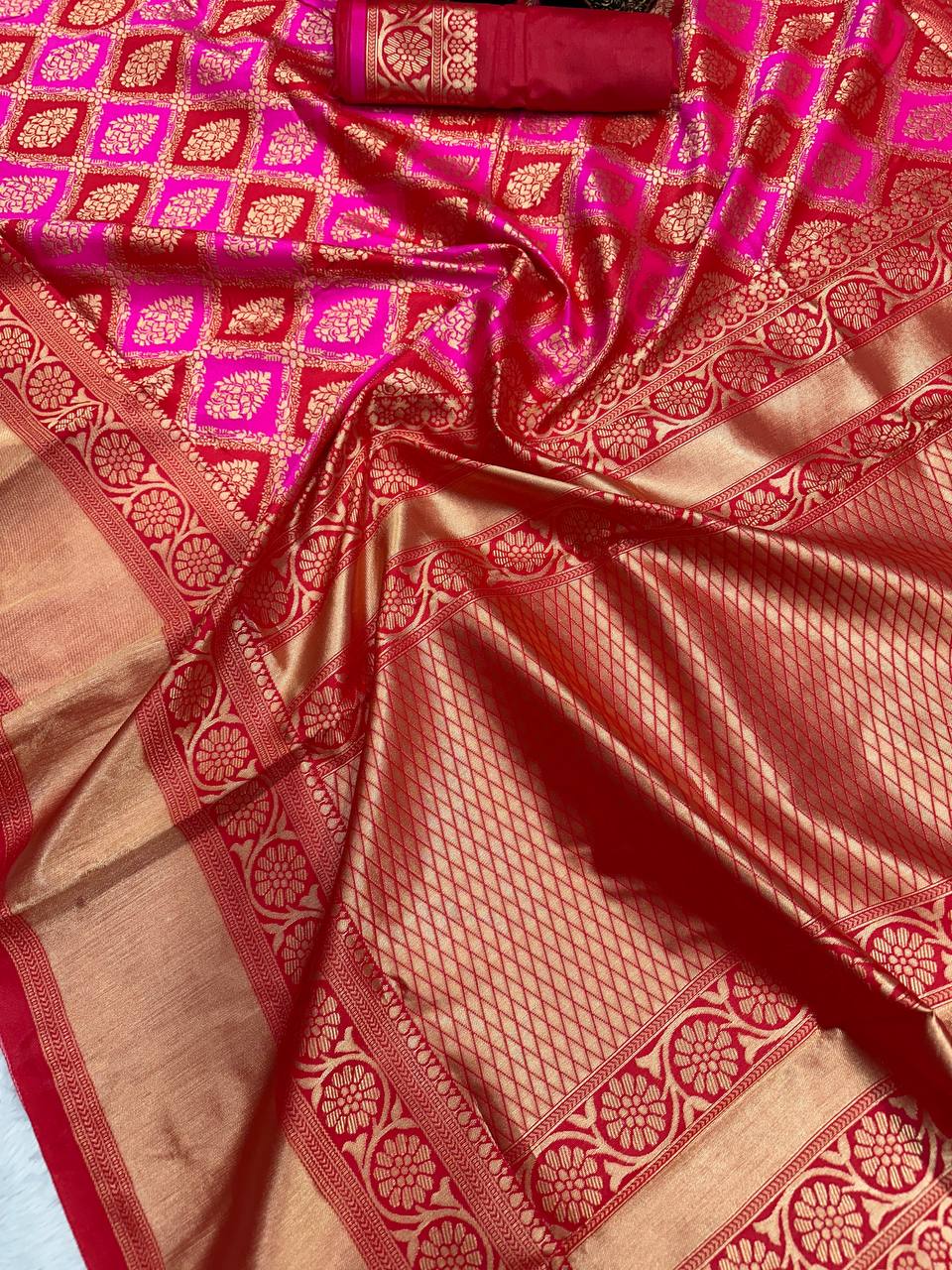 Royal Organic Banarasi Lichi Silk Wedding Saree
