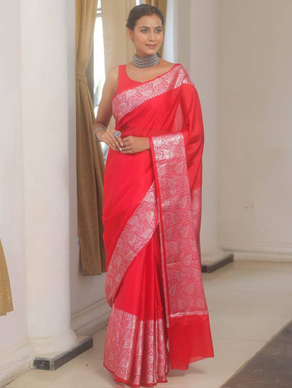 Timeless Banarasi Wedding Saree Featuring Organic Lichi Silk