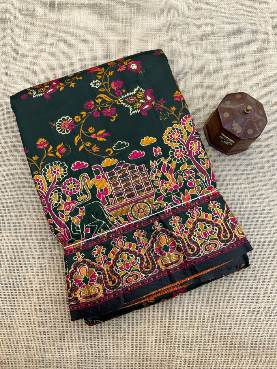 Rajwadi Pashmina Silk Weaving Saree with Kashmiri Pallu