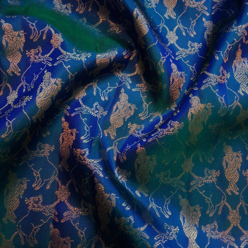 Graceful Organic Banarasi Lichi Silk Wedding Saree