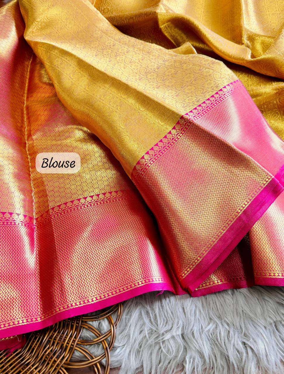 Rani Mukherji Inspired Premium Tissue Silk Saree with Rich Pallu