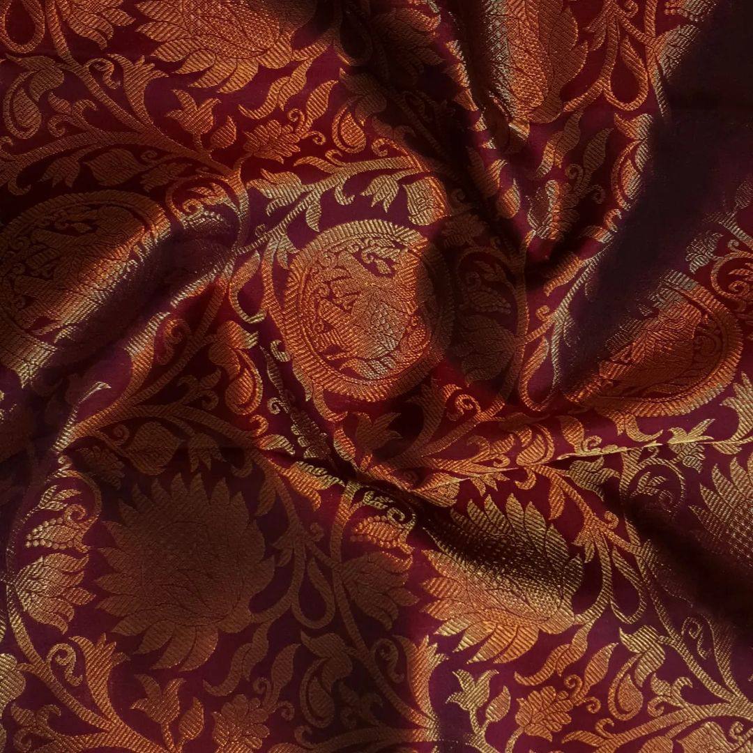 Refined Banarasi Bridal Ensemble Made from Organic Lichi Silk Saree