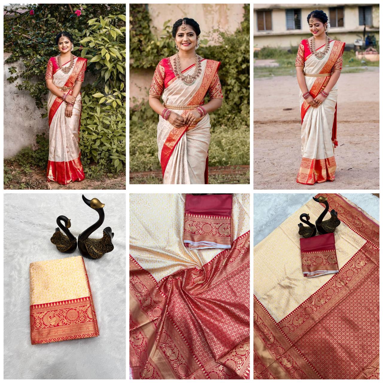 Rich Look Organic Banarasi Lichi Silk Wedding Saree