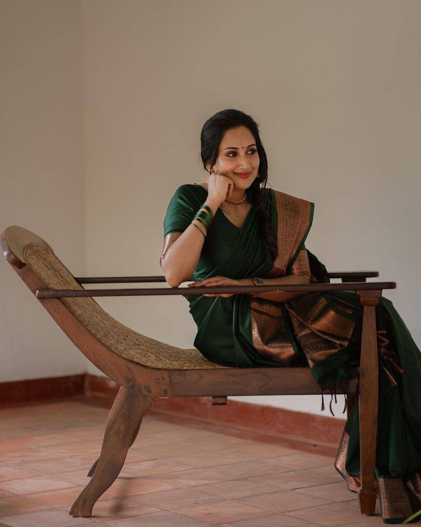 Feather Light Organic Banarasi Lichi Silk Wedding Saree