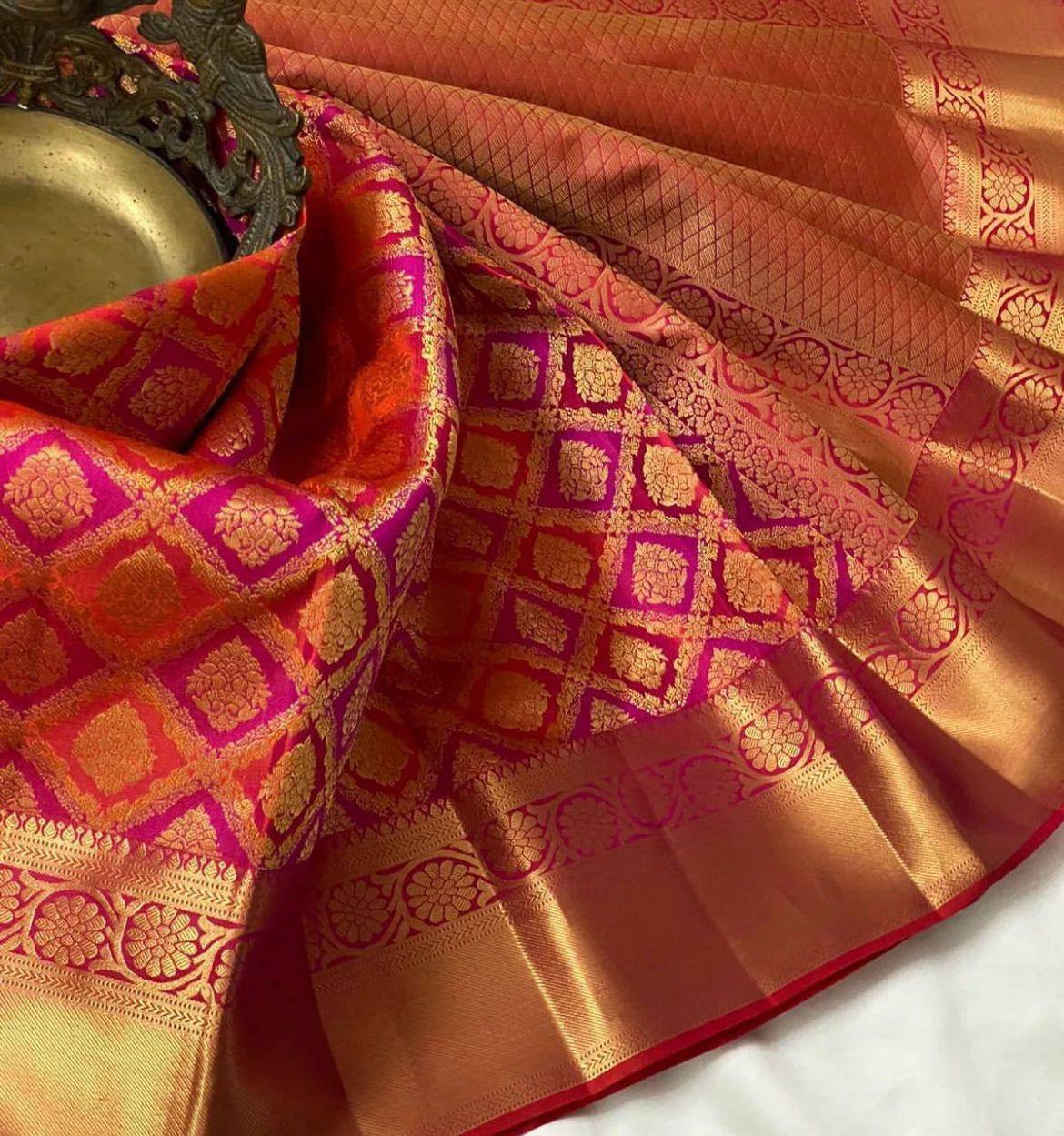 Royal Organic Banarasi Lichi Silk Wedding Saree