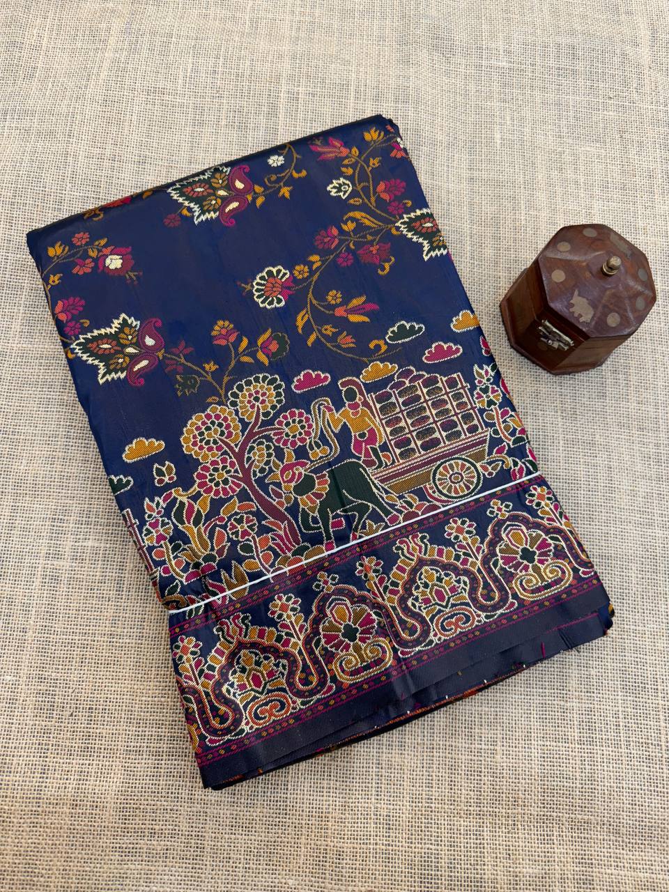 Rajwadi Pashmina Silk Weaving Saree with Kashmiri Pallu