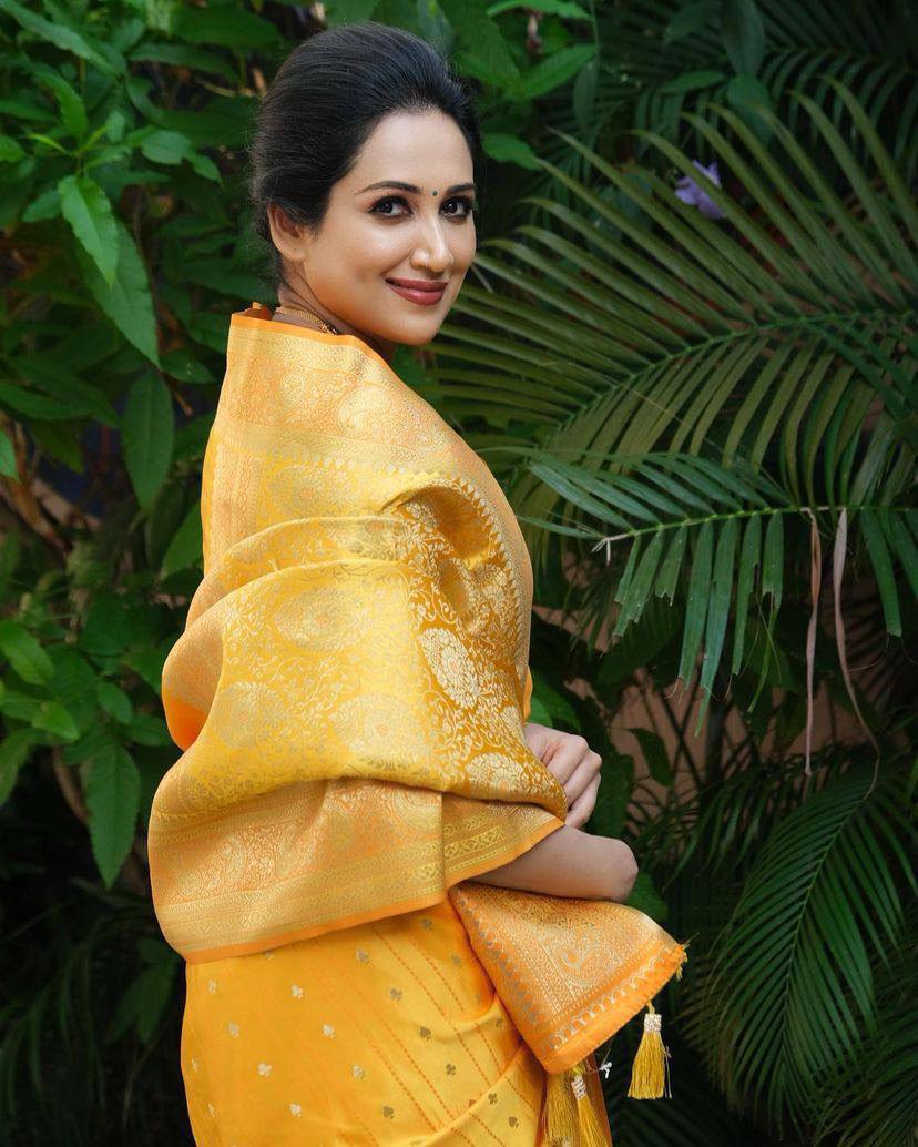 Heritage-Inspired Silk Drape for Grand Occasions